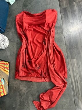 Princess Polly Red Strapless Dress with Side Sash